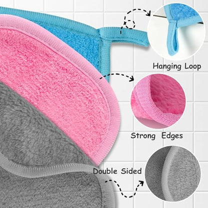 Reusable Makeup Remover Cloths 24 Pack, 6.5"x6.5" Reusable Face Towels