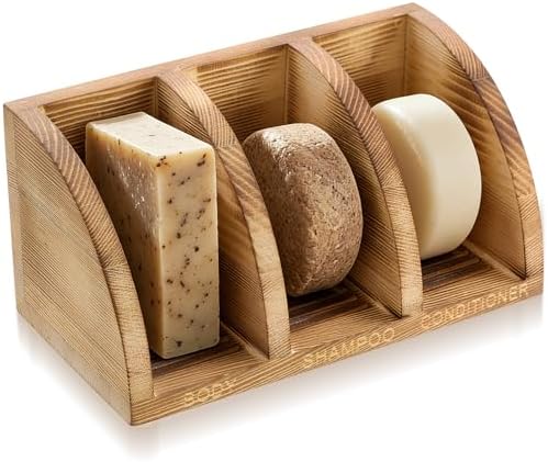 Shampoo Bar Holder Multi Bar Soap Dish, Wooden, 6.3 x 3.3 x 3.1 Inch