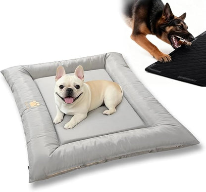 SOMAHE Cat Bed for Cats Crate Oxford Puppy Crate Pad Waterproof Pet Beds Outdoor Cage Mat Easy Rinse Grey 24×18×3 Inch