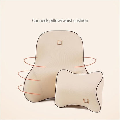 Car Driver Pillow Lumbar Support Back Cushion Fit for Seat Neck Pillow Washable Pillow Cushion(1pcs red Neck)