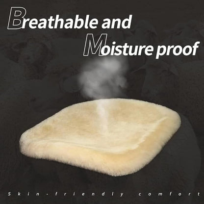 LLB Genuine Sheepskin Car Seat Cushion Seat Covers for Cars Trucks SUV Comfort Seat Protector Pad for Car Driver Seat Car Accessories for Women Office Chair Car Decor (Pearl, Front Seat Cushion-1 Pc)