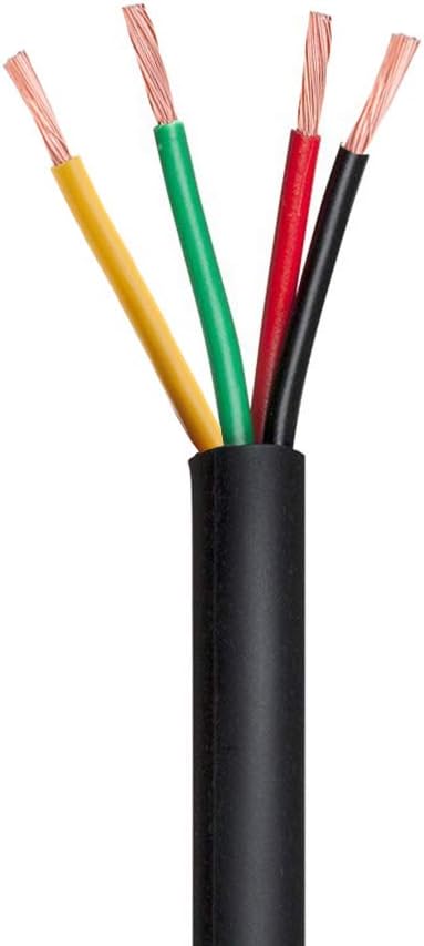 150FT 22 AWG Gauge Wire/Cable RVV 4 Conductor Bare Copper