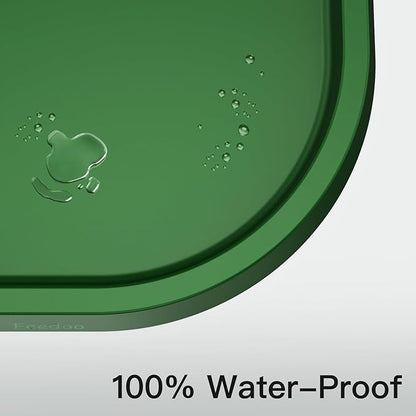 Feedoo Pet Feeding Mat [Warped Resistant Raised Edge], Water-Proof Silicone Placement for Food Water Bowls, Anti-Slip Base Protect Floor, BPA-Free&Dishwasher-Safe [23.5x13.5inch Large, Green]