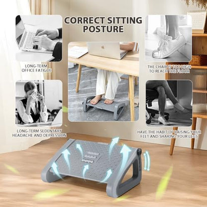 CasaZenith Foot Rest, Six Heights Adjustable Foot Rest Under Desk at Work
