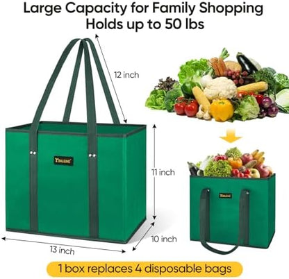 BALEINE 3PK Reusable Grocery Bags, Heavy Duty Shopping Tote Bag