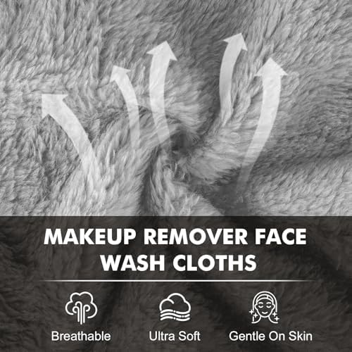Reusable Makeup Remover Cloths 24 Pack, 6.5"x6.5" Reusable Face Towels