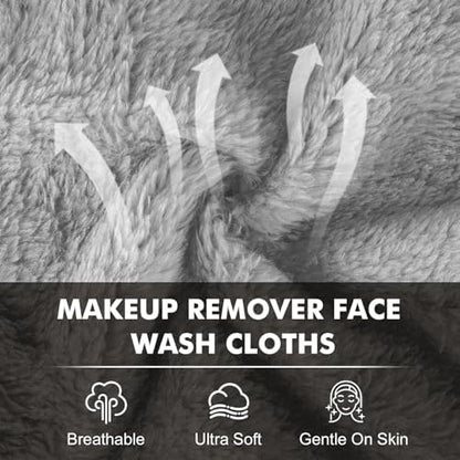 Reusable Makeup Remover Cloths 24 Pack, 6.5"x6.5" Reusable Face Towels
