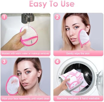 SINLAND Reusable Makeup Remover Pads White 6 Pack