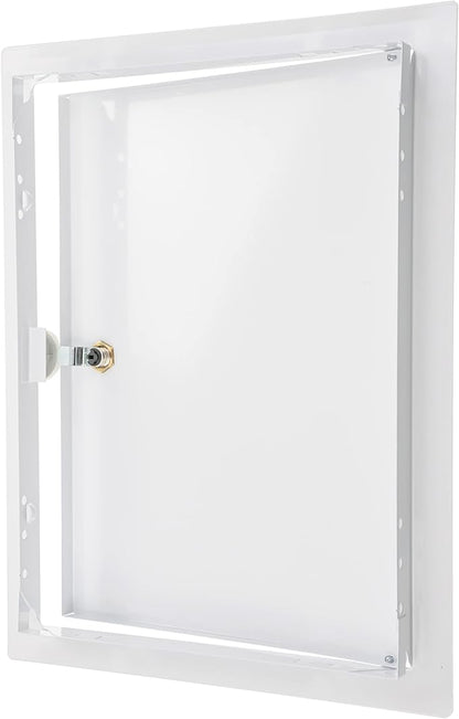 10" x 14" Lockable White Metal Access Door. Service Shaft Panel