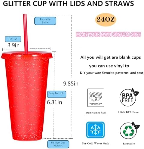 Suertestarry Tumbler with Straw and Lid,Water Bottle Iced Coffee Travel Mug Cup,Reusable Plastic Cups,Perfect for Parties,Birthdays… (Red-36Pack, 36 pack)