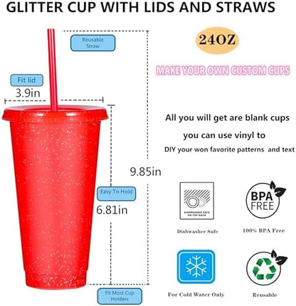 Suertestarry Tumbler with Straw and Lid,Water Bottle Iced Coffee Travel Mug Cup,Reusable Plastic Cups,Perfect for Parties,Birthdays… (Red-36Pack, 36 pack)