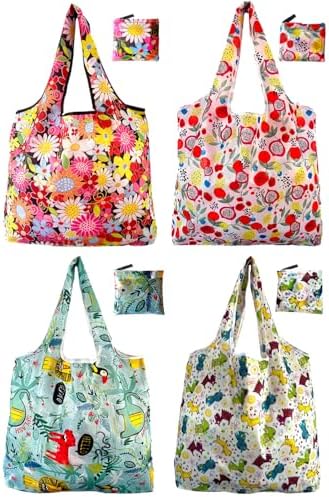 Aesthetic Printed Tote Bags, Lightweight Foldable Reusable Carry Bags, Stylish Personalized Storage Handbags for Travel, Camping, Supermarket & Daily Outdoor Use