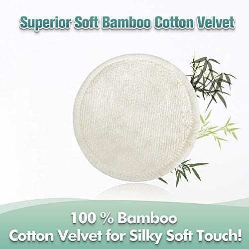 Chloven Reusable Makeup Remover Pads 24 Pack Washable Bamboo Pads