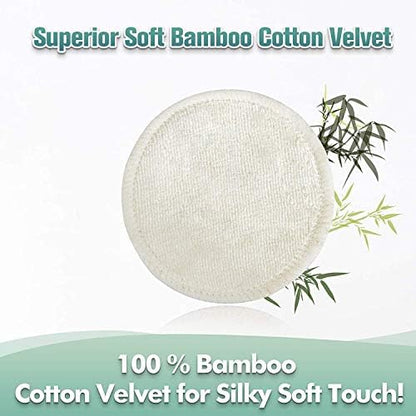 Chloven Reusable Makeup Remover Pads 24 Pack Washable Bamboo Pads