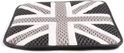 Universal British Flag Car Seat Cushion for MINI Cooper Compatible w/Clubman Countryman Cooper S J01 J05 U25 R/F Series Cooling Pad & Memory Foam (Grey)