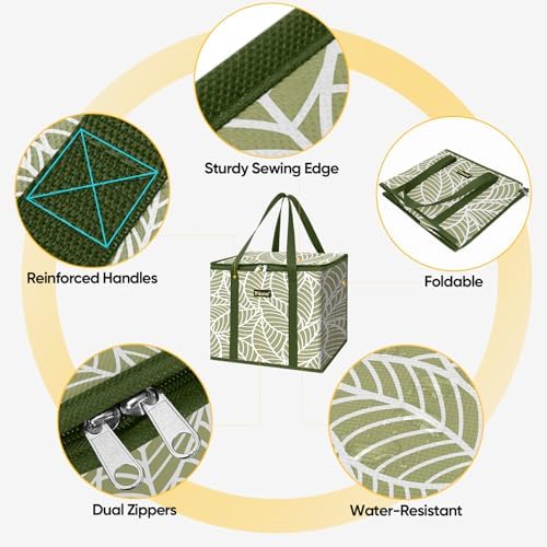 BALEINE 1PK Insulated Reusable Grocery Bag, Heavy Duty Shopping Tote