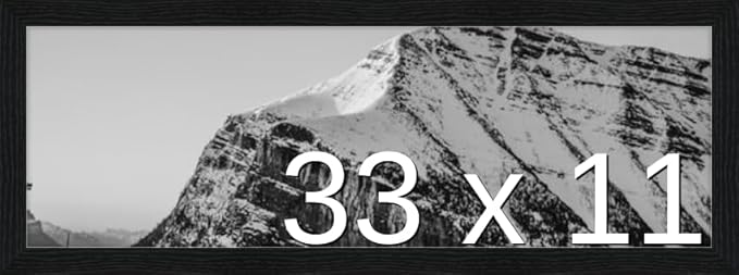 Frame It Easy 33 x 11 Black Grain Wood Frame
