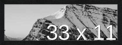 Frame It Easy 33 x 11 Black Grain Wood Frame