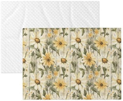 ENSFTF Pet Blanket,Warming Ultra Soft Warming Mat for Indoor Pet Beds & Furniture Reversible Blanket Machine Washable 27.6 * 19.7Inch,Woodgrain Daisy Pattern