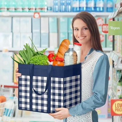 WOWBOX Reusable Grocery Bags, Foldable Reusable Shopping Tote Bags