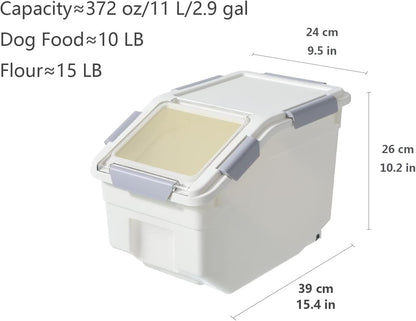 LISM 2 Pack Dog Food Storage Container with Scoop,Large Airtight Pet Dog Food Bin,Container for Dog Treats Rice,Dog Cat Dry Food Bin,Baking Supplies,Flour,Rice,Kitchen Pantry Cereal(10 LB)
