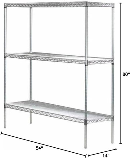 Omega 14" Deep x 54" Wide x 80" High 3 Tier Gray Starter Shelving Unit