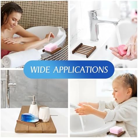 Sawysine 50 Pcs Bamboo Soap Holder Self Draining,Charcoal Color