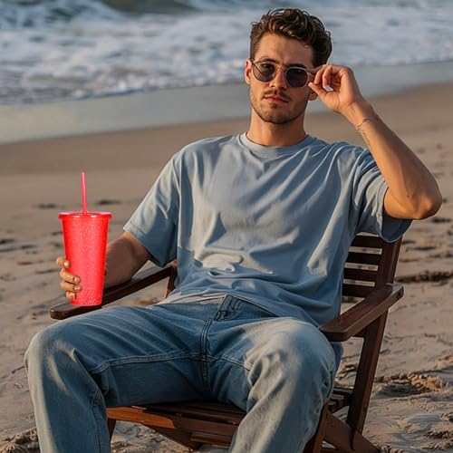 Suertestarry Tumbler with Straw and Lid,Water Bottle Iced Coffee Travel Mug Cup,Reusable Plastic Cups,Perfect for Parties,Birthdays… (Red-36Pack, 36 pack)