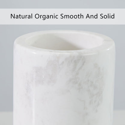 Natural White Marble Toothbrush Holder for Bathroom, Mordern Organic White Marble Toothbrush Cup, Luxury Texture Razor Holder, Razor Organizer for Dressing Table, Countertop, Hotel