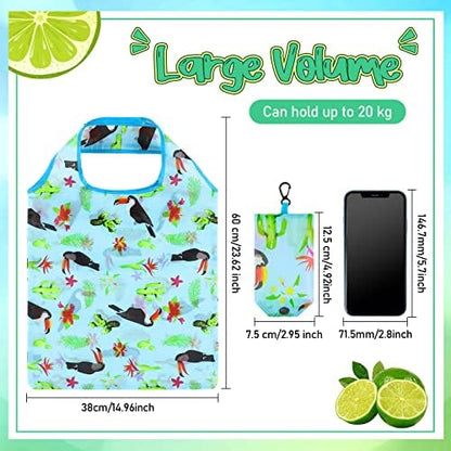 Shappy 34 Pcs Reusable Floral Grocery Bags Foldable Nylon Tote Bags Washable Shopping Bags Extra Large Cute Flower Reusable Bags with Attached Pouch for Women Grocery Shopping Supplies