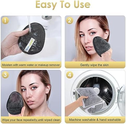 SINLAND Reusable Makeup Remover Pads Grey 6 Pack