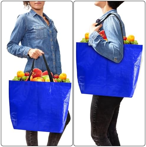 12 Pieces Reusable Grocery Bags, XL Heavy Duty Plastic Shopping Bag