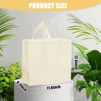 50pcs Reusable Grocery Bags with Handles Non Woven Shopping Tote Bags Bulk