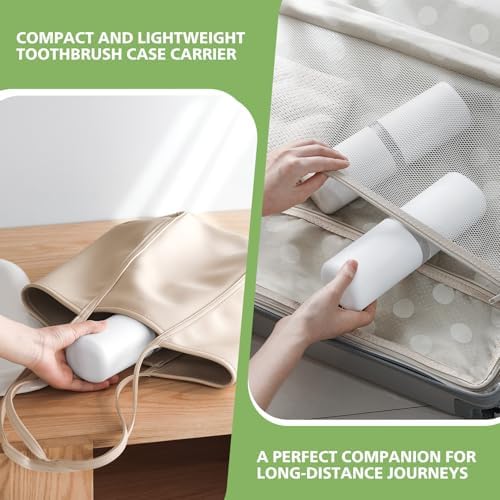 Baluca Travel Toothbrush Case, Portable Tooth Brush Holder and Toothpaste Cover Container with Mouthwash Cup, Compact Oral Clean Tools Organizer for Traveling/Camping/School/Home (White, Extra Large)