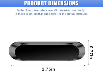 Magnetic Phone Car Mount, Flat Stick on Car Phone Holder with Metal Plate for Dashboard Wall, Universal Automobile Cradles Compatible with Cell Phones & Mini Tablets (Black)