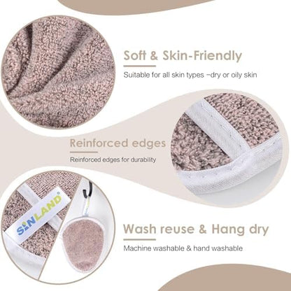 SINLAND Reusable Makeup Remover Pads Brown 12 Pack
