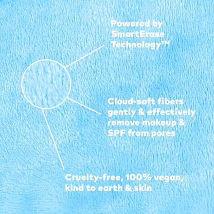 The Original Makeup Eraser 7-Day Set, Erase All Makeup with Just Water, Including Waterproof Mascara, Eyeliner, Foundation, Lipstick, Sunscreen, and More! Cloud 9, 7ct.