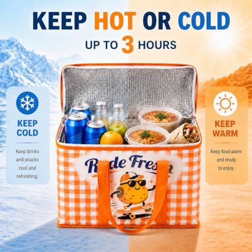 2Pk Insulated Reusable Grocery Bags, Collapsible Cooler Bag for Groceries, Heavy Duty Large Insulated Bag 16''x9''x13'',