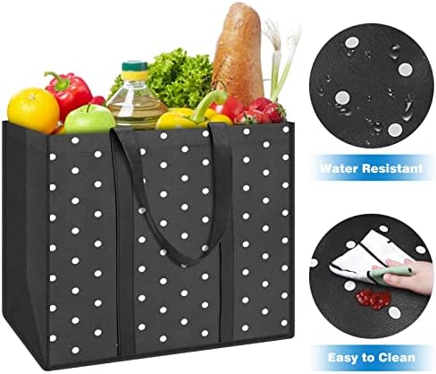6 Pack Reusable Grocery Bags Waterproof Tote Bags for Shopping Groceries