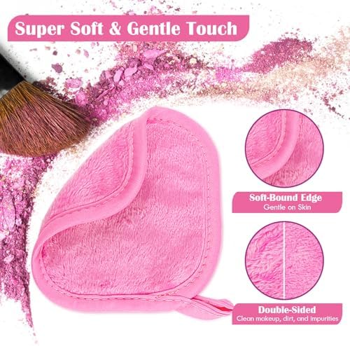 Orighty Makeup Remover Cloths, 12 Pack Makeup Eraser Cloth, 5x5 Inch Pink