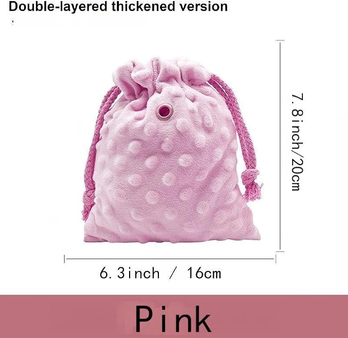 Sugar Glider Bonding Pouch Portable Drawstring Pouch Soft Sleeping Bag with Pink Braided Ribbon Small Animal Carrier (Pink)