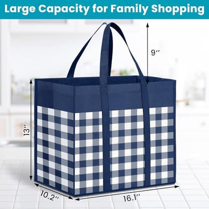 WOWBOX Reusable Grocery Bags, Foldable Reusable Shopping Tote Bags