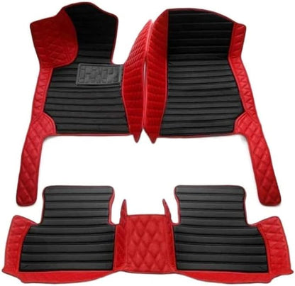 Custom Making Car Floor Mats Compatible with Audi BMW Mercedes-Benz Toyota Lexus Honda Infiniti Nissan Hyundai Kia All Models 2005-2026 (Striped Black and Red)