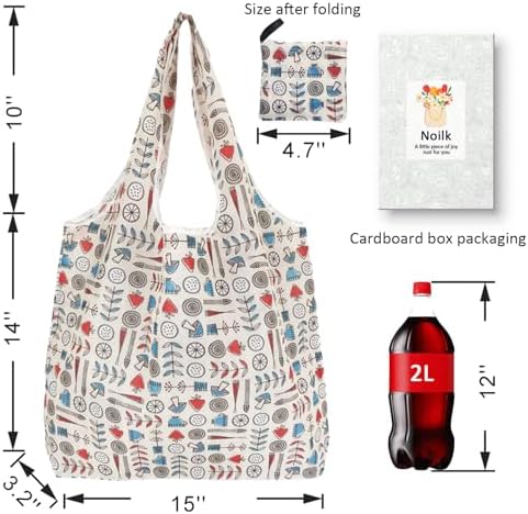Reusable Foldable Shopping Bags, 4 Pack - Lightweight And Compact, Grocery Totes With Summer Patterns, Machine Washable And Durable, Ideal For Groceries, Travel, And Daily Use