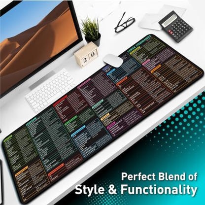 Pixiecube Linux Commands Line Mouse pad - Extended Large Cheat Sheet Mousepad. Shortcuts to Kali/Red Hat/Ubuntu/OpenSUSE/Arch/Debian/Unix Programmer. XXL Non-Slip Gaming Desk mat