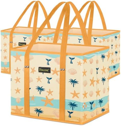 BALEINE 3PK Reusable Grocery Bags, Heavy Duty Shopping Tote Bag