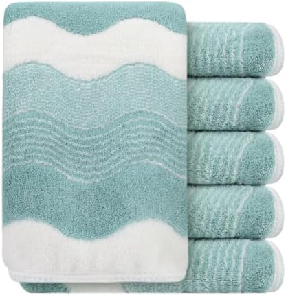 SINLAND Absorbent Coral Velvet Washcloth Ultra Soft Microfiber Face Towels 12 x 12 inch Multi-Purpose Face Cloths for Household and Sport
