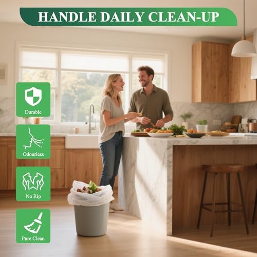 Small Trash Bags 1.2 Gallon - Biodegradable Gallon Waste Bag for Bathroom