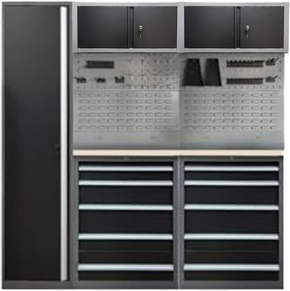 Steel Garage Storage Cabinet System, Tool Organization, for Workshop Auto Repair Shop, No Wall Mounting Needed