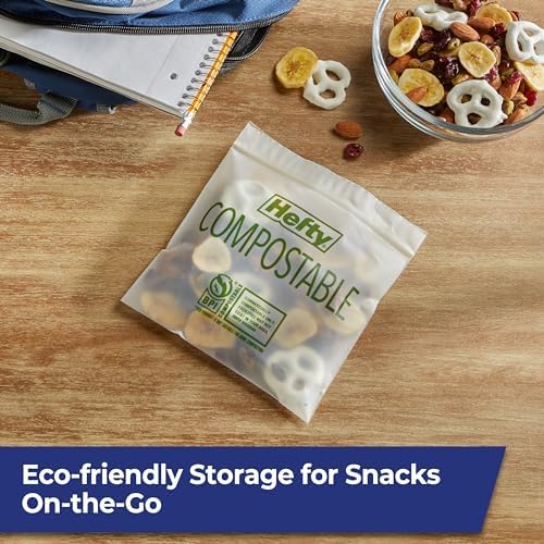 Hefty Compostable Press-To-Close Sandwich bags, 50 Count